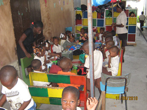 Haitian children in a classroom